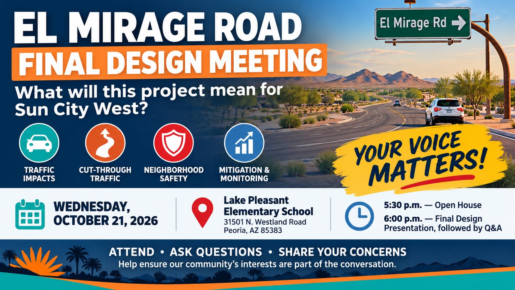 🚦 EL MIRAGE ROAD: WHAT WILL THE FINAL DESIGN MEAN FOR OUR COMMUNITY?
