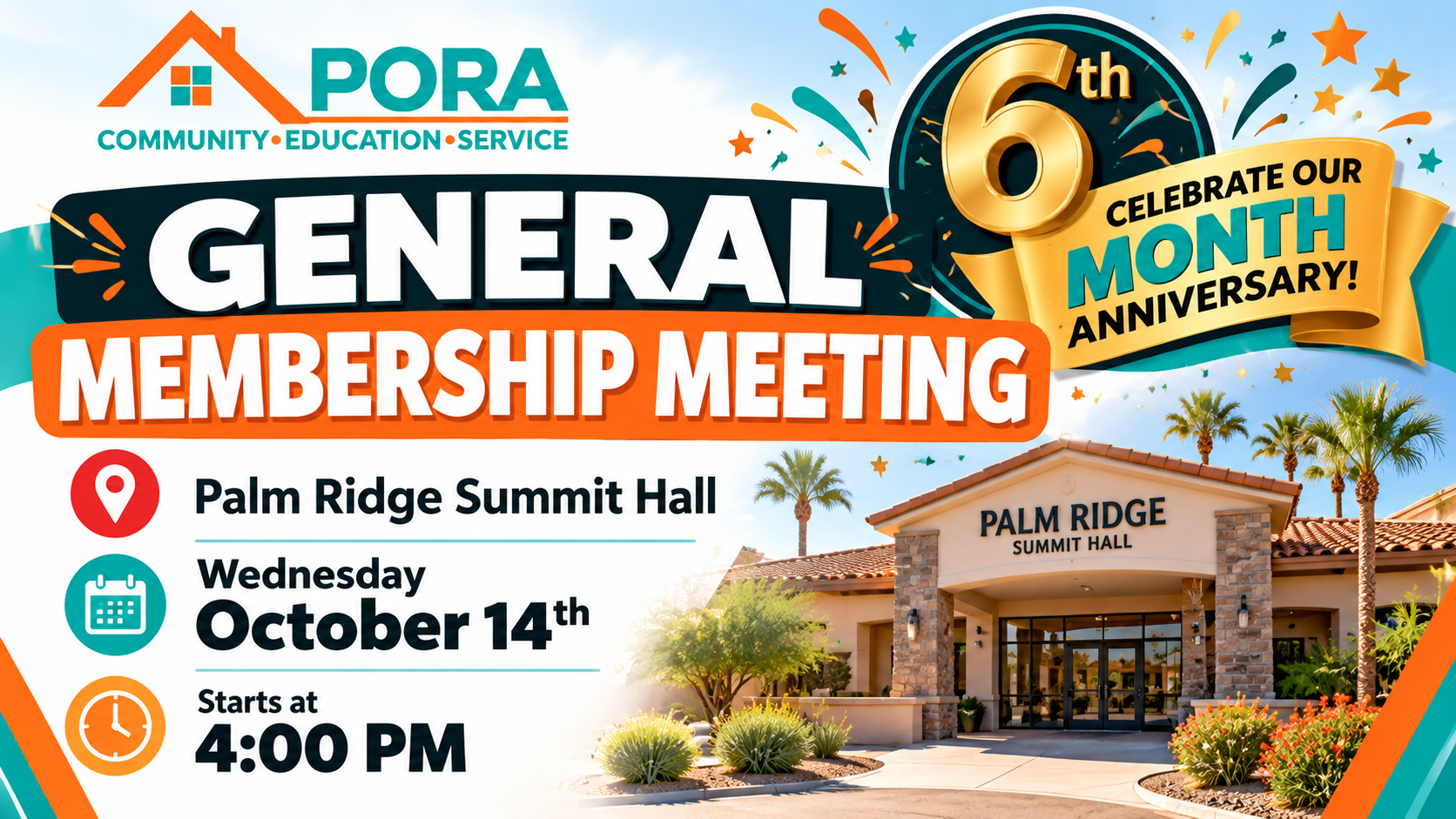 PORA General Membership Meeting 10/14/2026